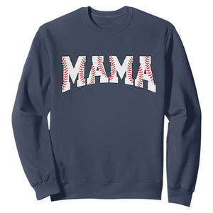Baseball Mama Sweatshirt Retro Varsity Baseball Season Mom Raising Ballers TS10 Navy Print Your Wear
