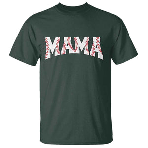 Baseball Mama T Shirt Retro Varsity Baseball Season Mom Raising Ballers TS10 Dark Forest Green Print Your Wear