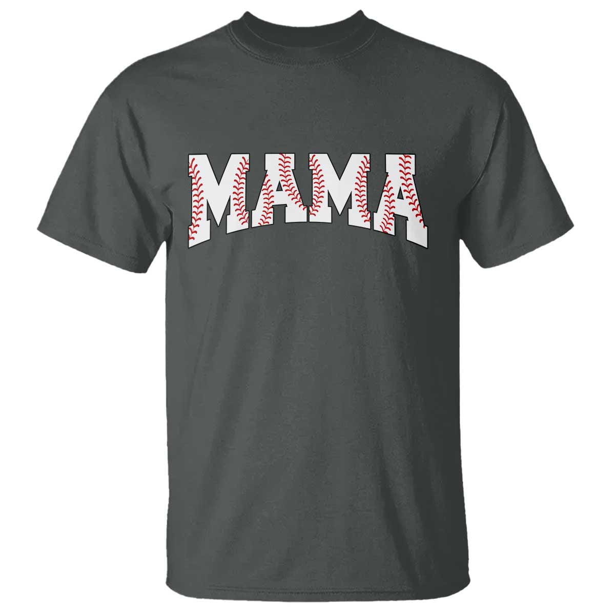 Baseball Mama T Shirt Retro Varsity Baseball Season Mom Raising Ballers TS10 Dark Heather Print Your Wear
