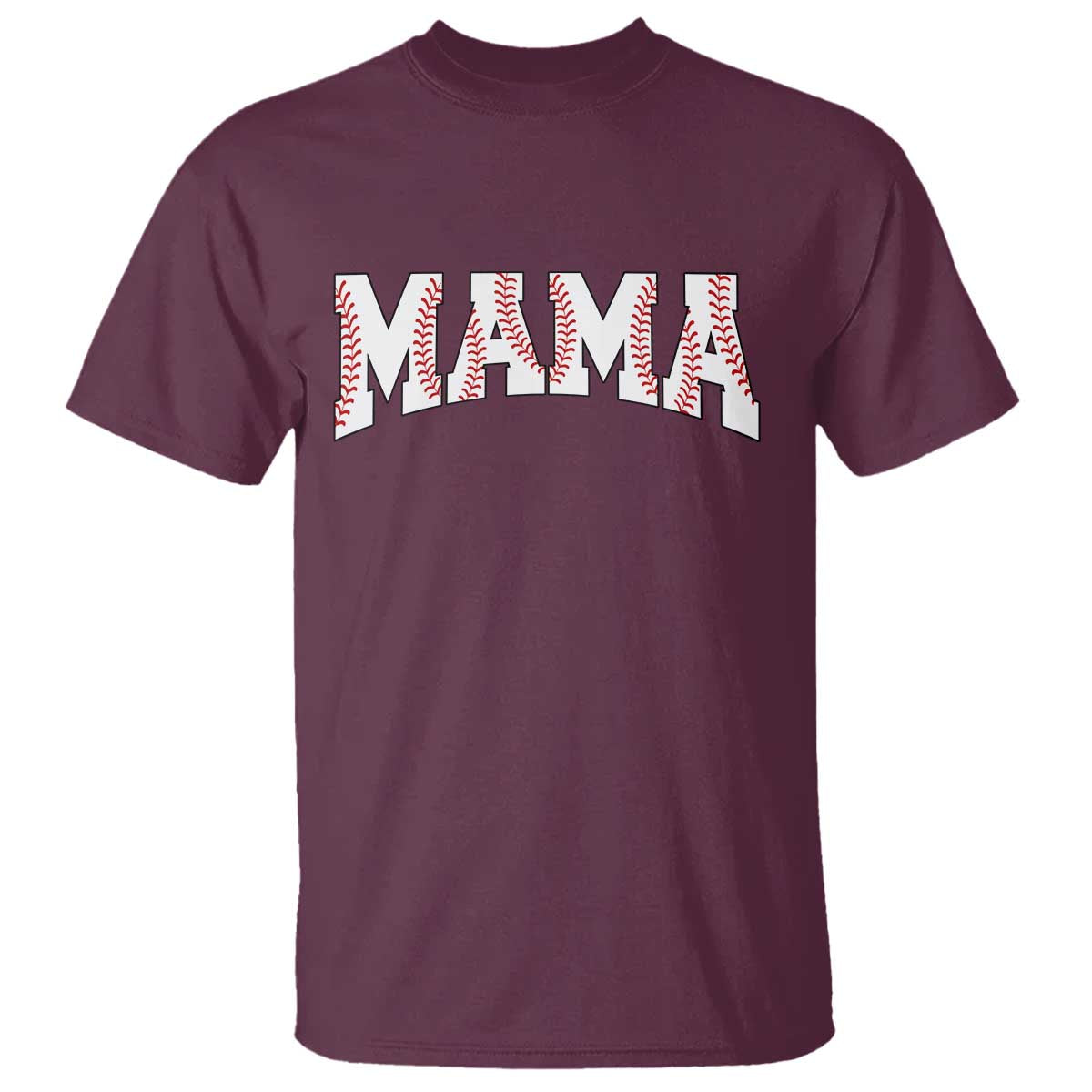 Baseball Mama T Shirt Retro Varsity Baseball Season Mom Raising Ballers TS10 Maroon Print Your Wear