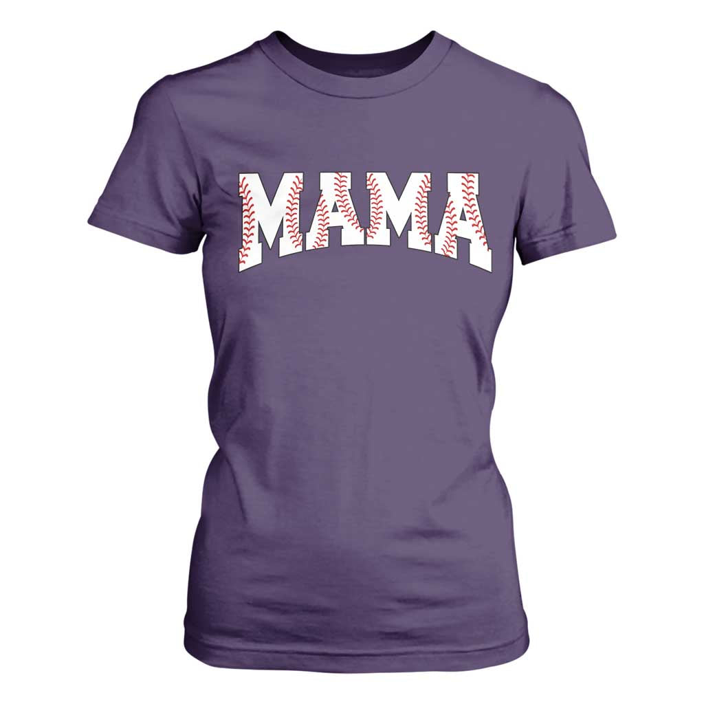 Baseball Mama T Shirt For Women Retro Varsity Baseball Season Mom Raising Ballers TS10 Purple Print Your Wear