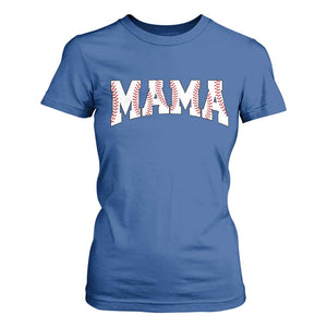 Baseball Mama T Shirt For Women Retro Varsity Baseball Season Mom Raising Ballers TS10 Royal Blue Print Your Wear