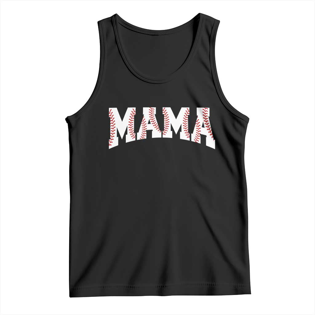 Baseball Mama Tank Top Retro Varsity Baseball Season Mom Raising Ballers TS10 Black Print Your Wear