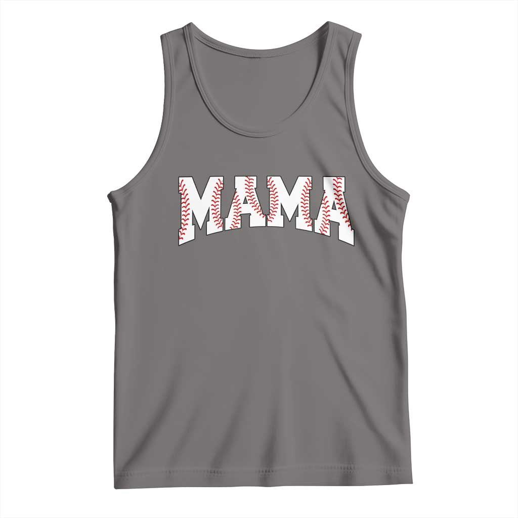 Baseball Mama Tank Top Retro Varsity Baseball Season Mom Raising Ballers TS10 Deep Heather Print Your Wear