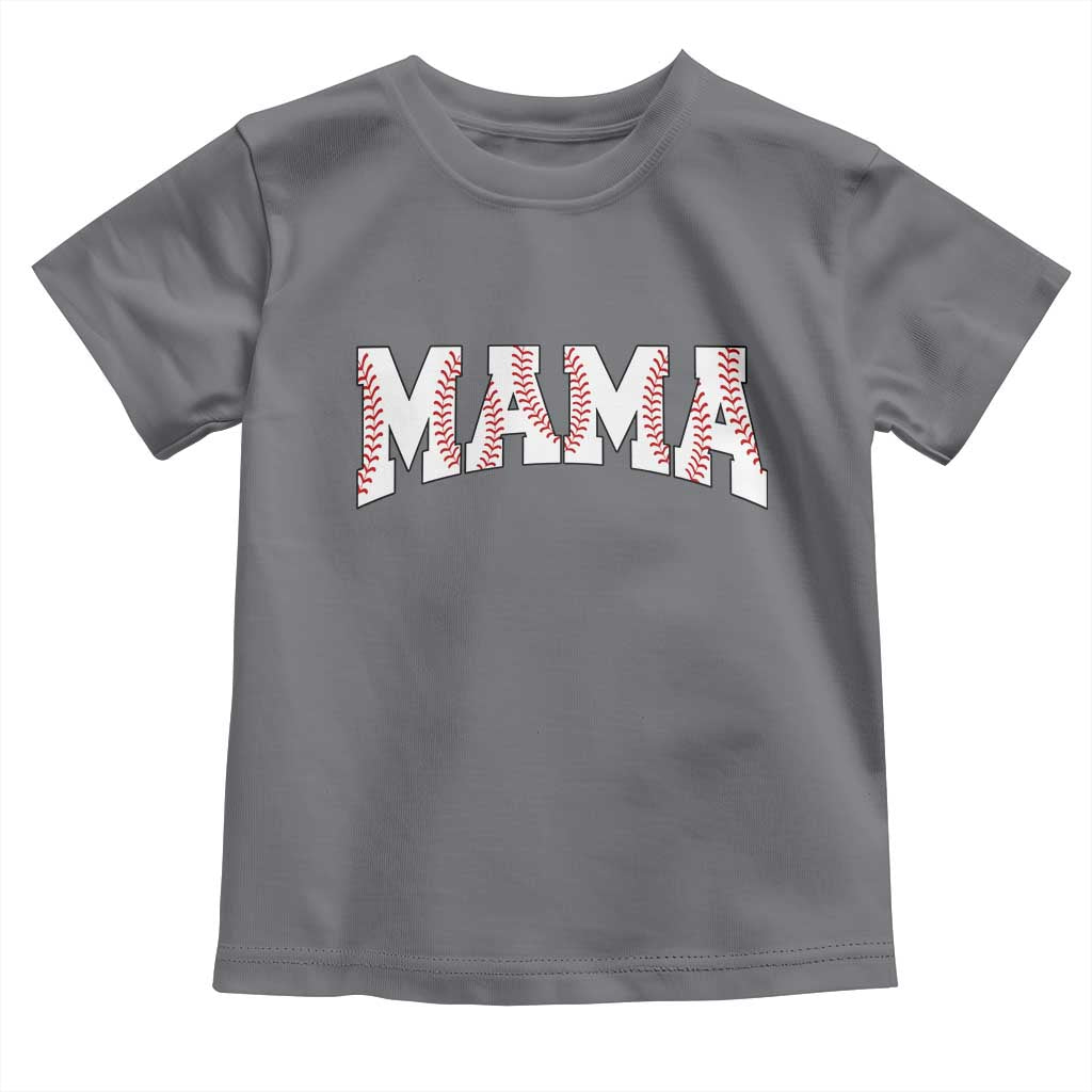 Baseball Mama Toddler T Shirt Retro Varsity Baseball Season Mom Raising Ballers TS10 Charcoal Print Your Wear