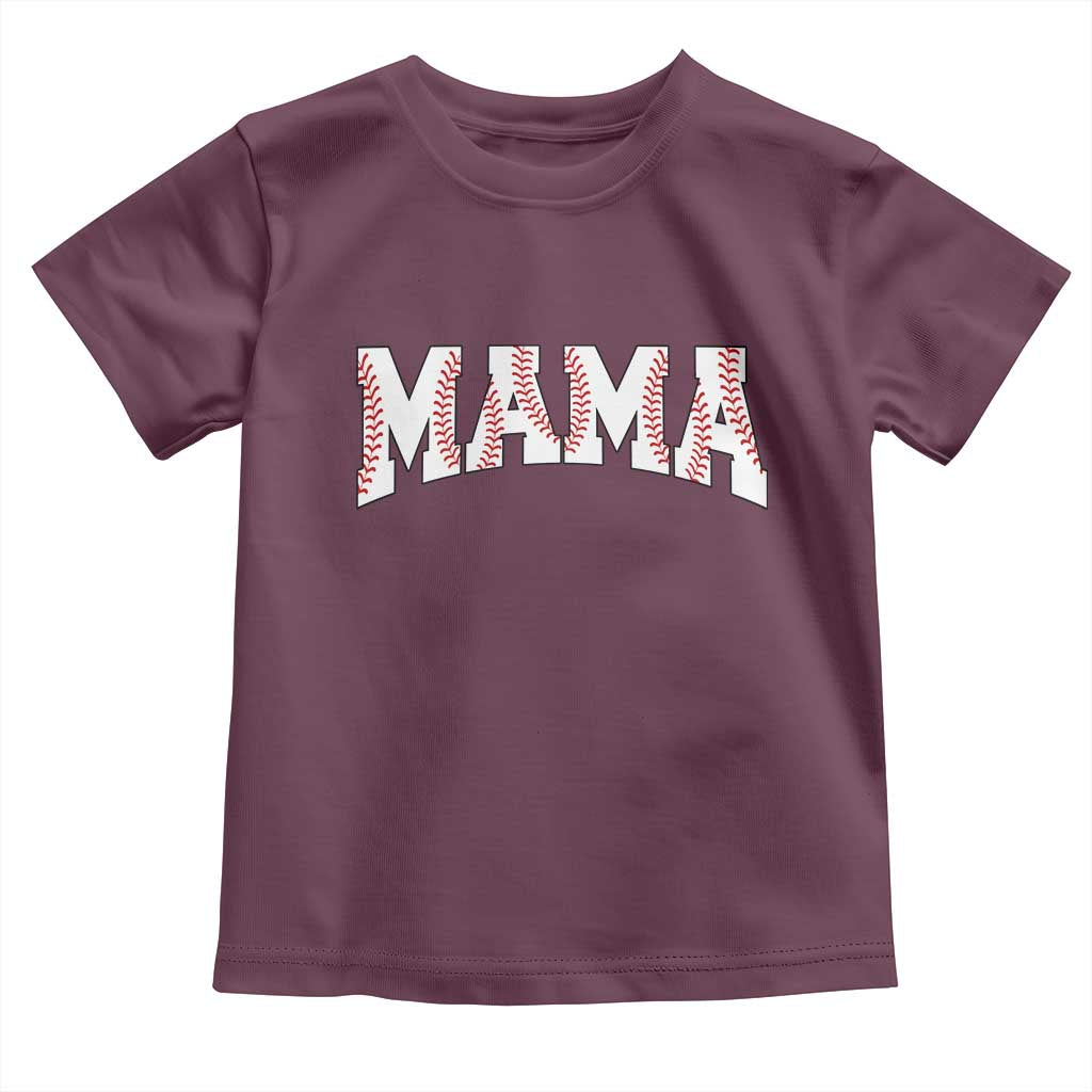 Baseball Mama Toddler T Shirt Retro Varsity Baseball Season Mom Raising Ballers TS10 Maroon Print Your Wear