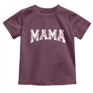 Baseball Mama Toddler T Shirt Retro Varsity Baseball Season Mom Raising Ballers TS10 Maroon Print Your Wear