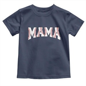 Baseball Mama Toddler T Shirt Retro Varsity Baseball Season Mom Raising Ballers TS10 Navy Print Your Wear