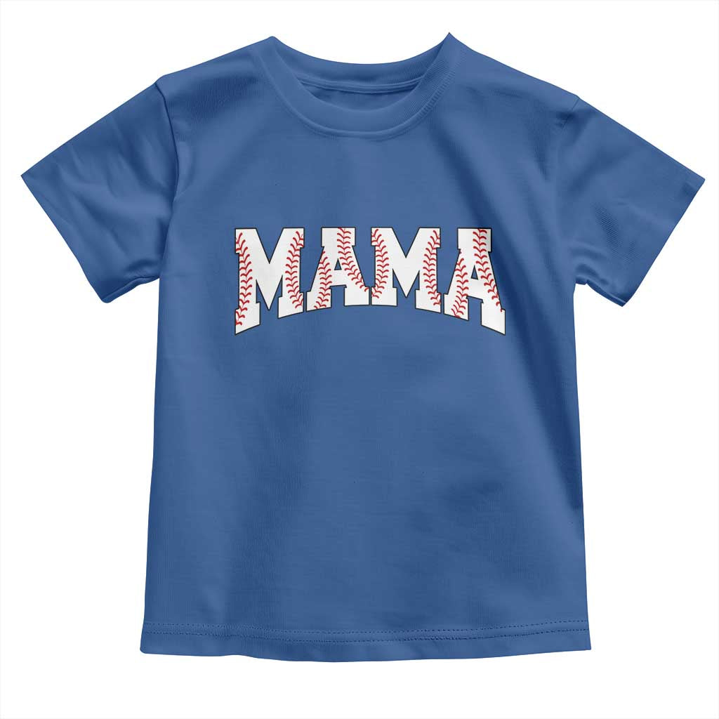 Baseball Mama Toddler T Shirt Retro Varsity Baseball Season Mom Raising Ballers TS10 Royal Blue Print Your Wear