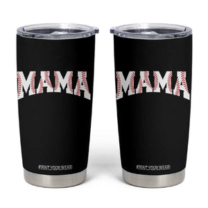 Baseball Mama Tumbler Cup Retro Varsity Baseball Season Mom Raising Ballers TS10 Black Print Your Wear