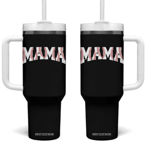 Baseball Mama Tumbler With Handle Retro Varsity Baseball Season Mom Raising Ballers TS10 One Size: 40 oz Black Print Your Wear
