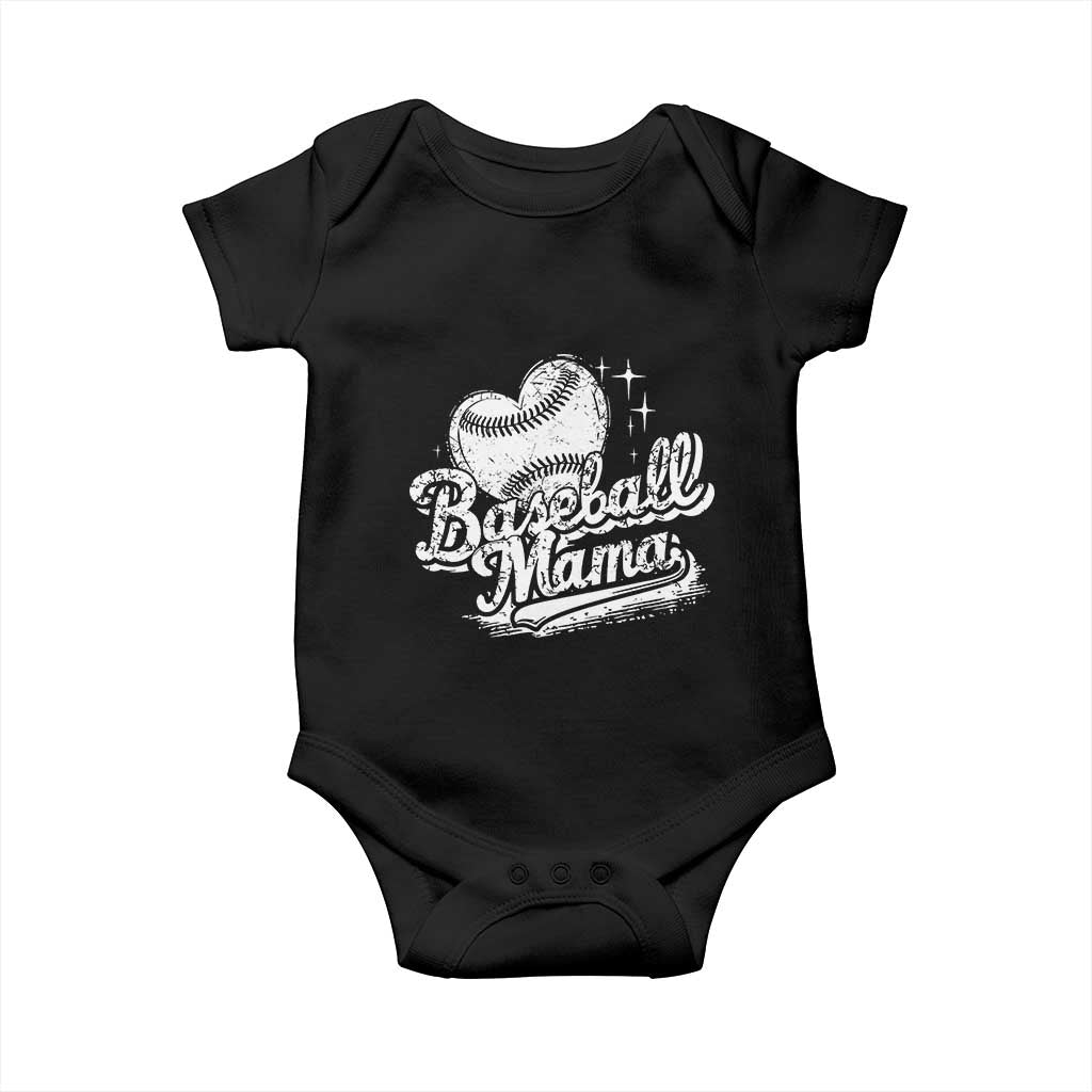 Baseball Mama Baby Onesie Baseball Season Mom Raising Ballers TS10 Black Print Your Wear