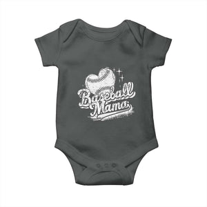 Baseball Mama Baby Onesie Baseball Season Mom Raising Ballers TS10 Dark Heather Print Your Wear
