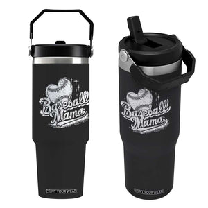 Baseball Mama Flip Straw Tumbler Baseball Season Mom Raising Ballers TS10 One Size: 30 oz Black Print Your Wear