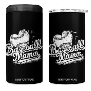 Baseball Mama 4 in 1 Can Cooler Tumbler Baseball Season Mom Raising Ballers TS10 One Size: 16 oz Black Print Your Wear