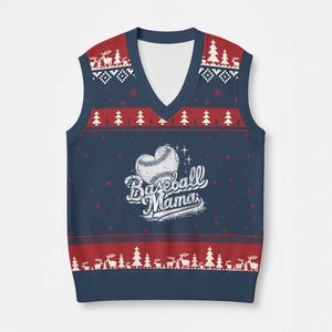 Baseball Mama V-Neck Knit Sweater Vest Baseball Season Mom Raising Ballers TS10 Navy Red Print Your Wear