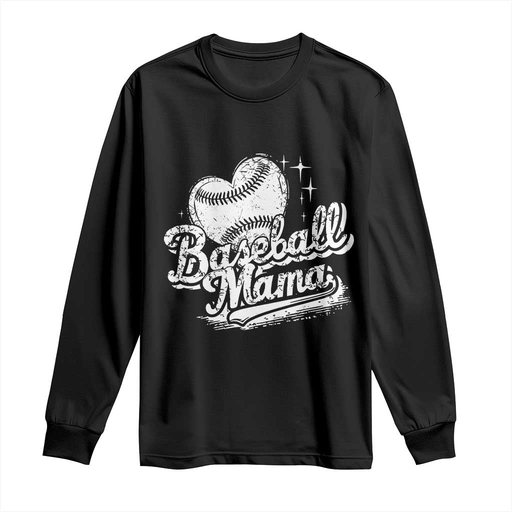 Baseball Mama Long Sleeve Shirt Baseball Season Mom Raising Ballers TS10 Black Print Your Wear