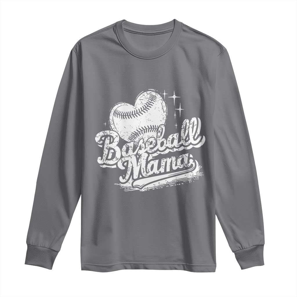 Baseball Mama Long Sleeve Shirt Baseball Season Mom Raising Ballers TS10 Charcoal Print Your Wear