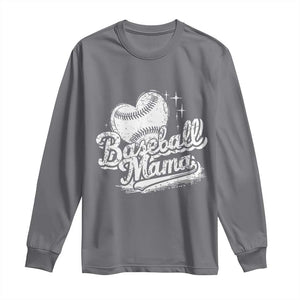 Baseball Mama Long Sleeve Shirt Baseball Season Mom Raising Ballers TS10 Charcoal Print Your Wear