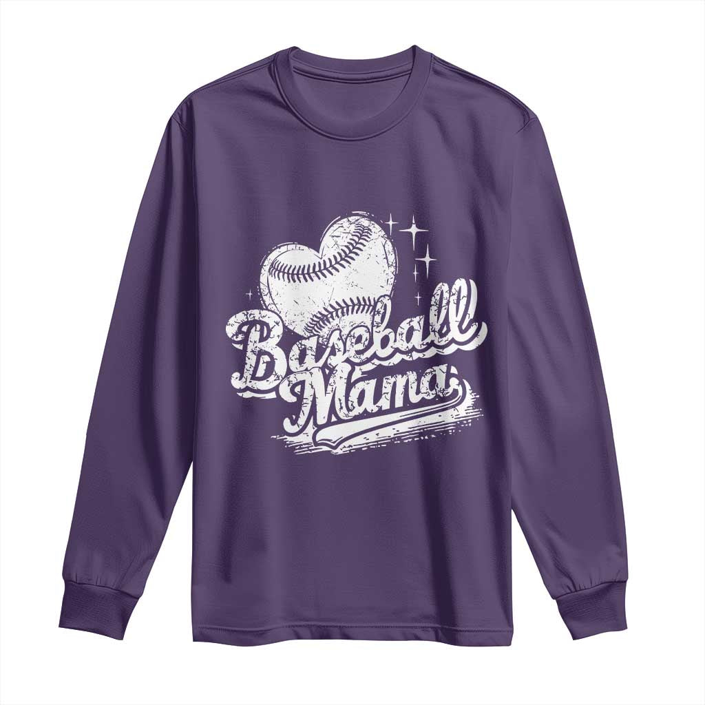 Baseball Mama Long Sleeve Shirt Baseball Season Mom Raising Ballers TS10 Purple Print Your Wear