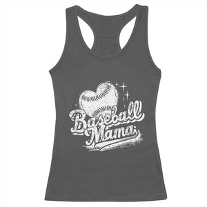 Baseball Mama Racerback Tank Top Baseball Season Mom Raising Ballers TS10 Dark Heather Print Your Wear