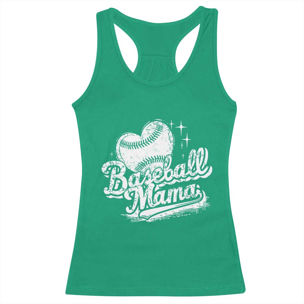 Baseball Mama Racerback Tank Top Baseball Season Mom Raising Ballers TS10 Irish Green Print Your Wear