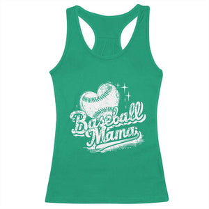Baseball Mama Racerback Tank Top Baseball Season Mom Raising Ballers TS10 Irish Green Print Your Wear