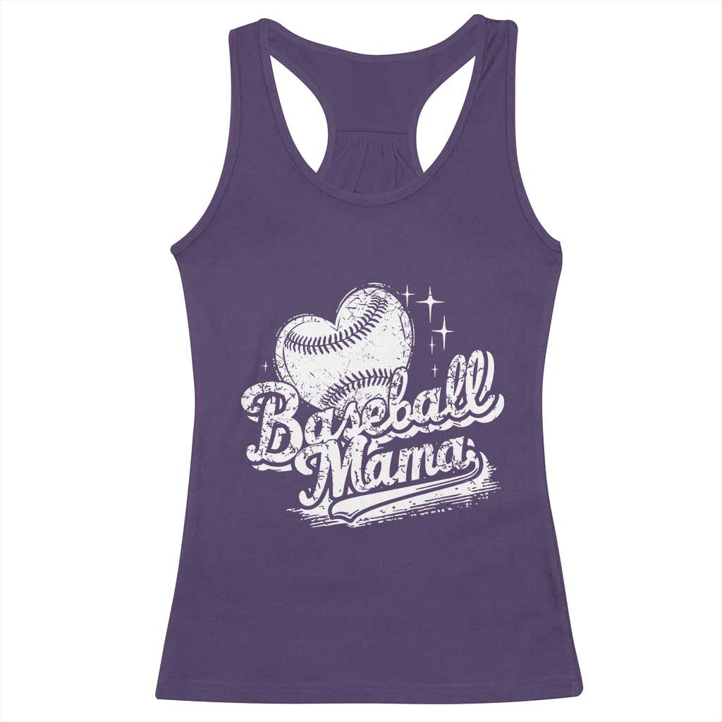 Baseball Mama Racerback Tank Top Baseball Season Mom Raising Ballers TS10 Purple Print Your Wear