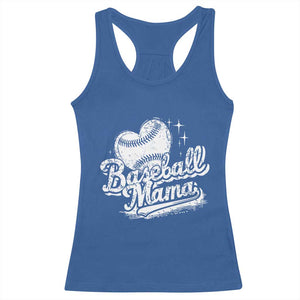 Baseball Mama Racerback Tank Top Baseball Season Mom Raising Ballers TS10 Royal Blue Print Your Wear