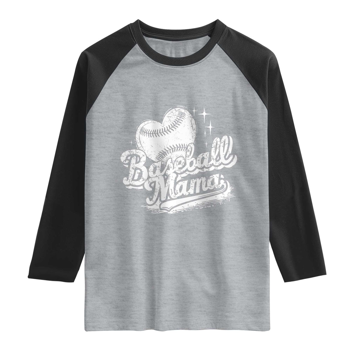 Baseball Mama Raglan Shirt Baseball Season Mom Raising Ballers TS10 Heather Gray Black Print Your Wear