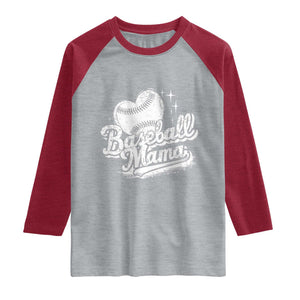 Baseball Mama Raglan Shirt Baseball Season Mom Raising Ballers TS10 Heather Gray Heather Red Print Your Wear