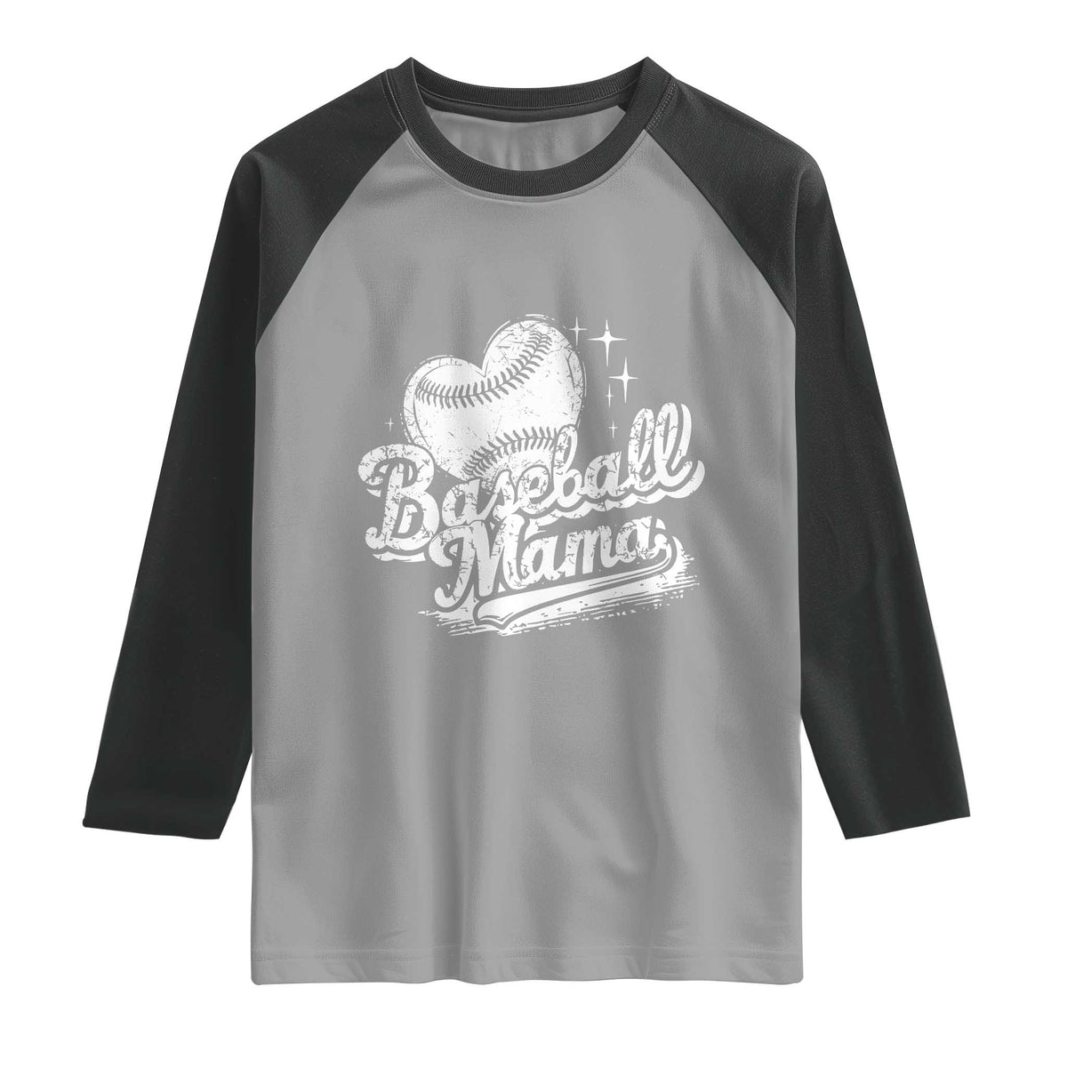 Baseball Mama Raglan Shirt Baseball Season Mom Raising Ballers TS10 Sport Gray Black Print Your Wear