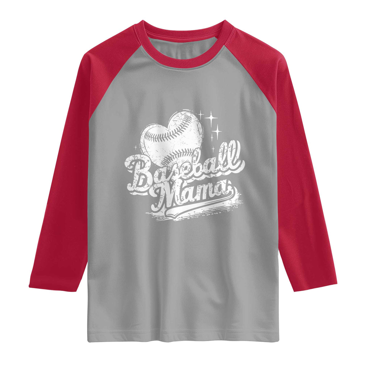 Baseball Mama Raglan Shirt Baseball Season Mom Raising Ballers TS10 Sport Gray Red Print Your Wear