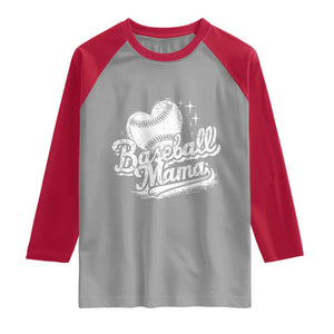 Baseball Mama Raglan Shirt Baseball Season Mom Raising Ballers TS10 Sport Gray Red Print Your Wear