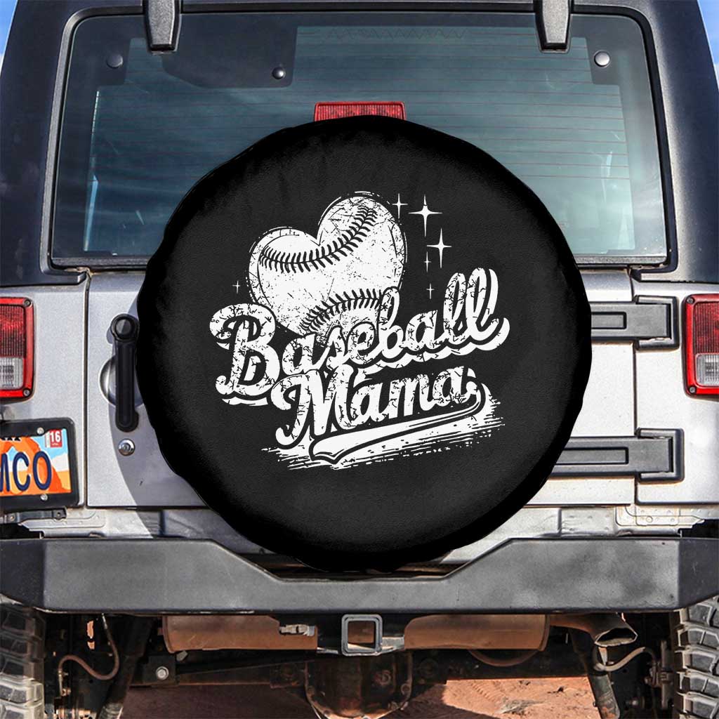 Baseball Mama Spare Tire Cover Baseball Season Mom Raising Ballers TS10 No hole Black Print Your Wear