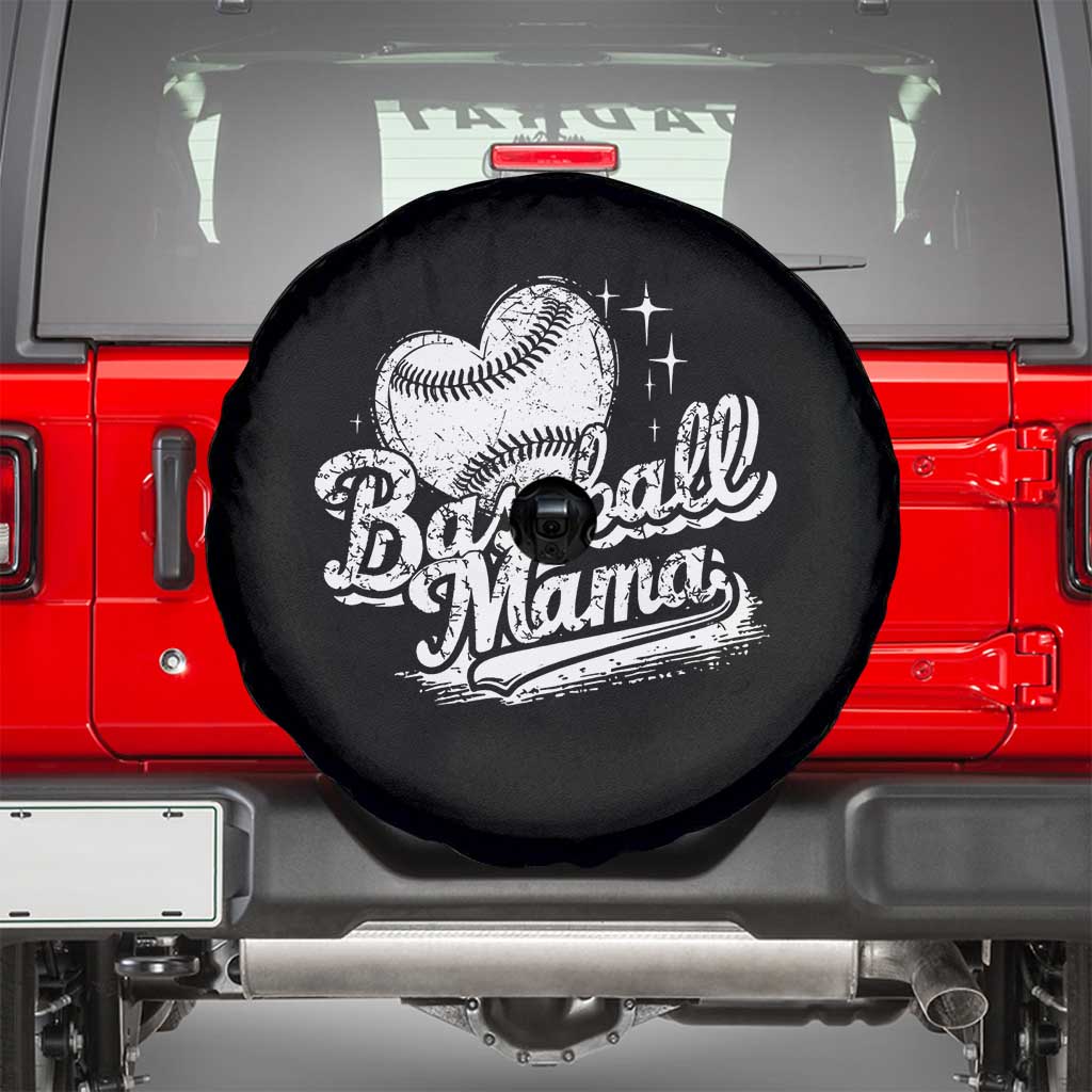 Baseball Mama Spare Tire Cover Baseball Season Mom Raising Ballers TS10 Black Print Your Wear