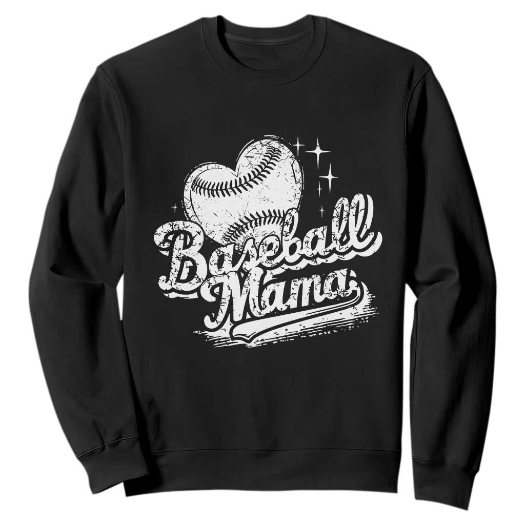 Baseball Mama Sweatshirt Baseball Season Mom Raising Ballers TS10 Black Print Your Wear