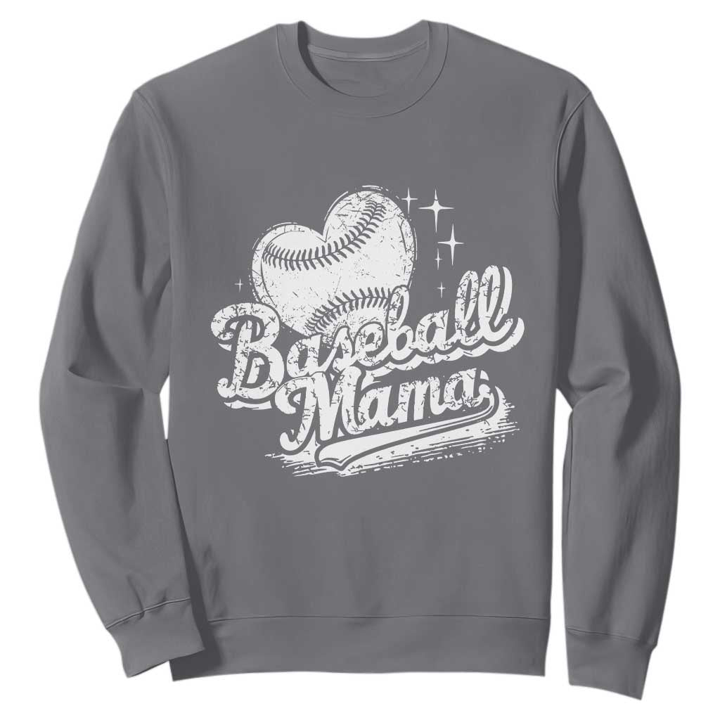 Baseball Mama Sweatshirt Baseball Season Mom Raising Ballers TS10 Charcoal Print Your Wear