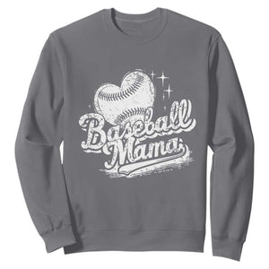 Baseball Mama Sweatshirt Baseball Season Mom Raising Ballers TS10 Charcoal Print Your Wear