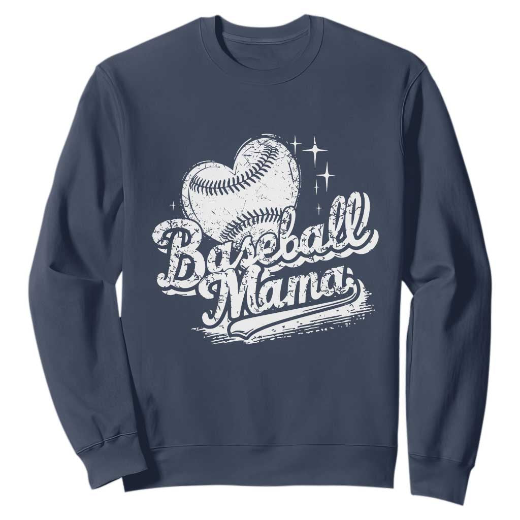 Baseball Mama Sweatshirt Baseball Season Mom Raising Ballers TS10 Navy Print Your Wear