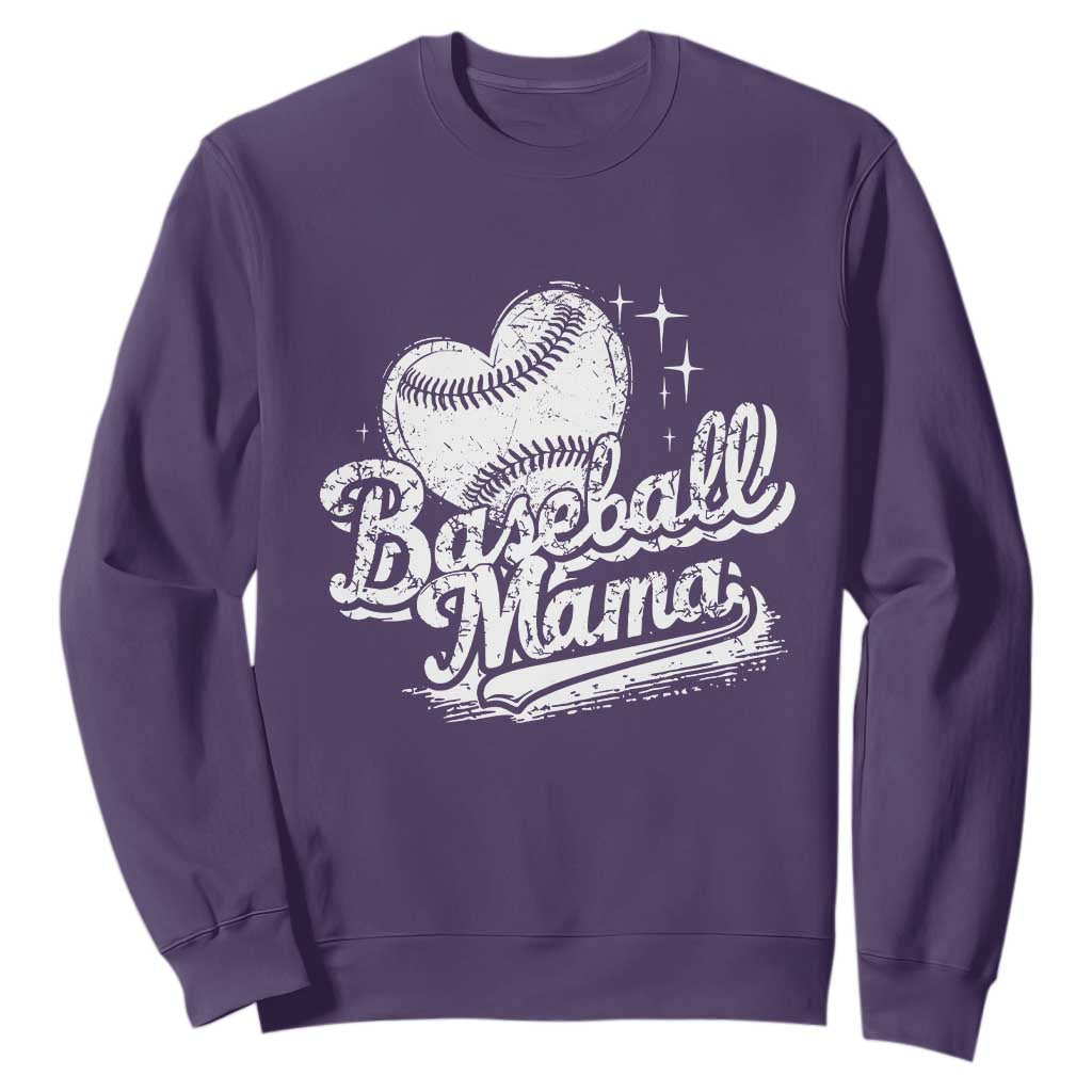 Baseball Mama Sweatshirt Baseball Season Mom Raising Ballers TS10 Purple Print Your Wear