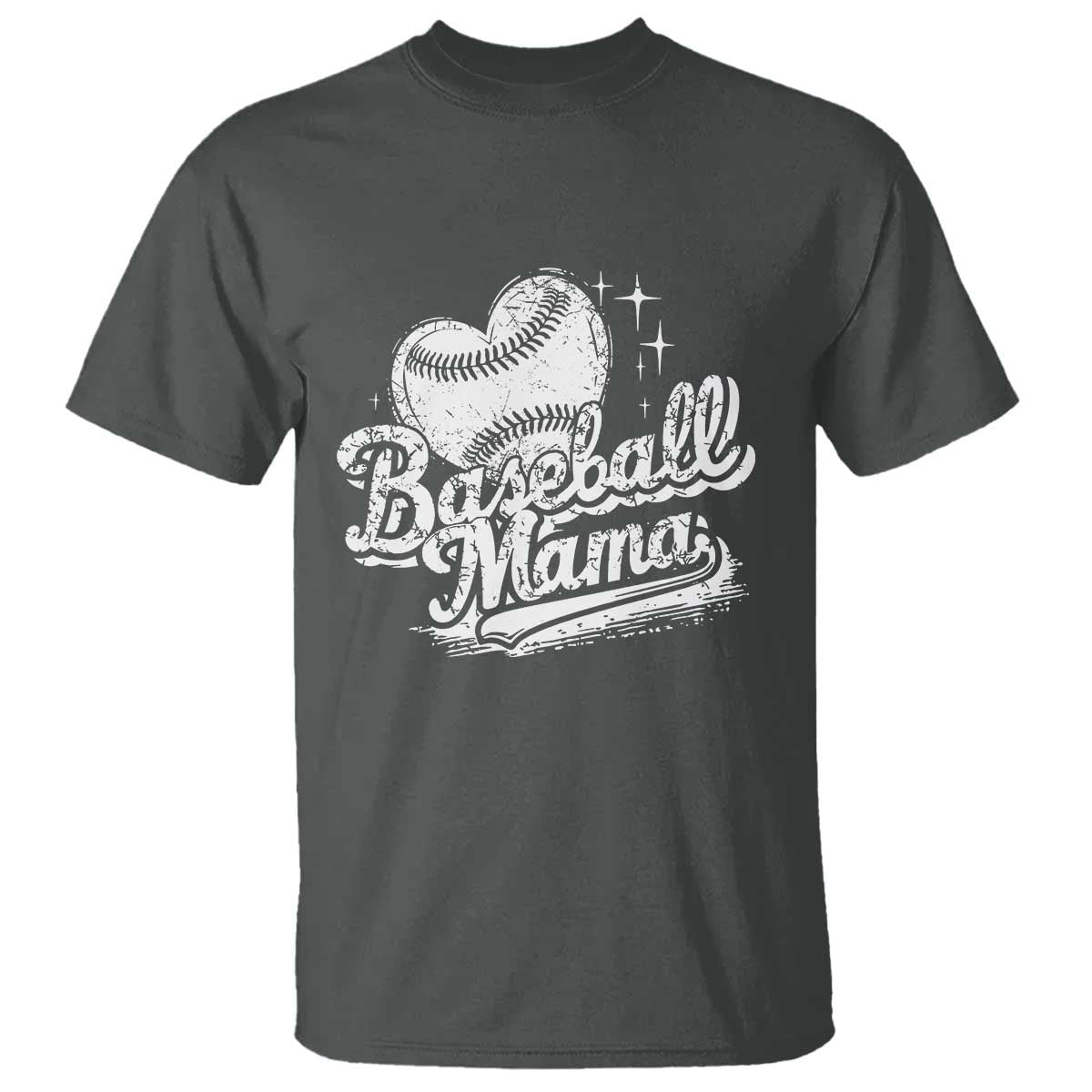 Baseball Mama T Shirt Baseball Season Mom Raising Ballers TS10 Dark Heather Print Your Wear
