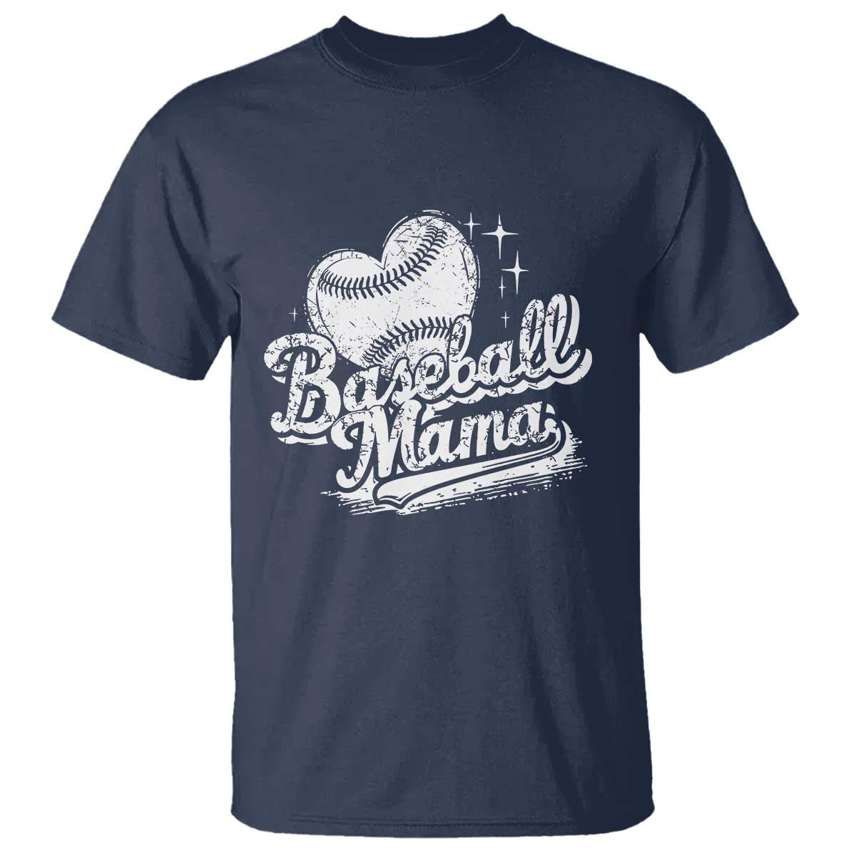 Baseball Mama T Shirt Baseball Season Mom Raising Ballers TS10 Navy Print Your Wear