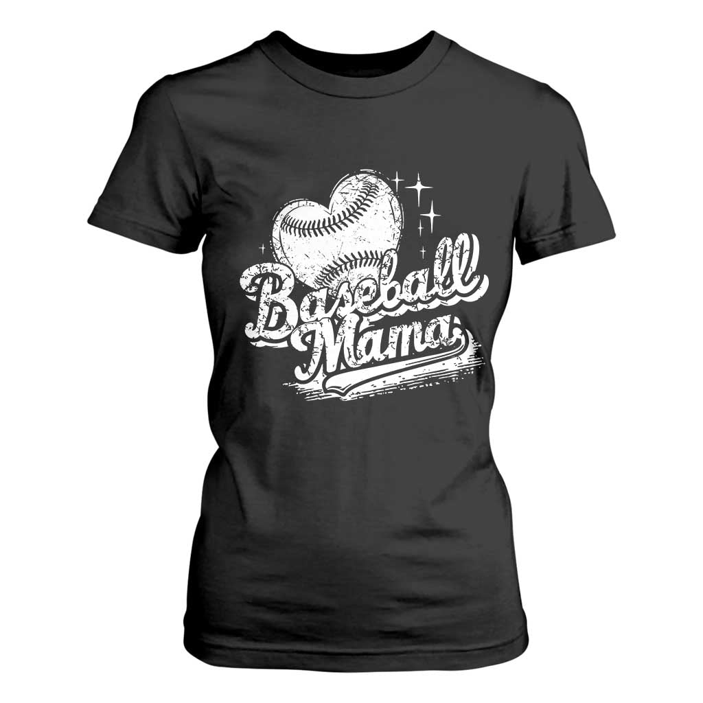 Baseball Mama T Shirt For Women Baseball Season Mom Raising Ballers TS10 Black Print Your Wear
