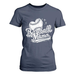 Baseball Mama T Shirt For Women Baseball Season Mom Raising Ballers TS10 Navy Print Your Wear