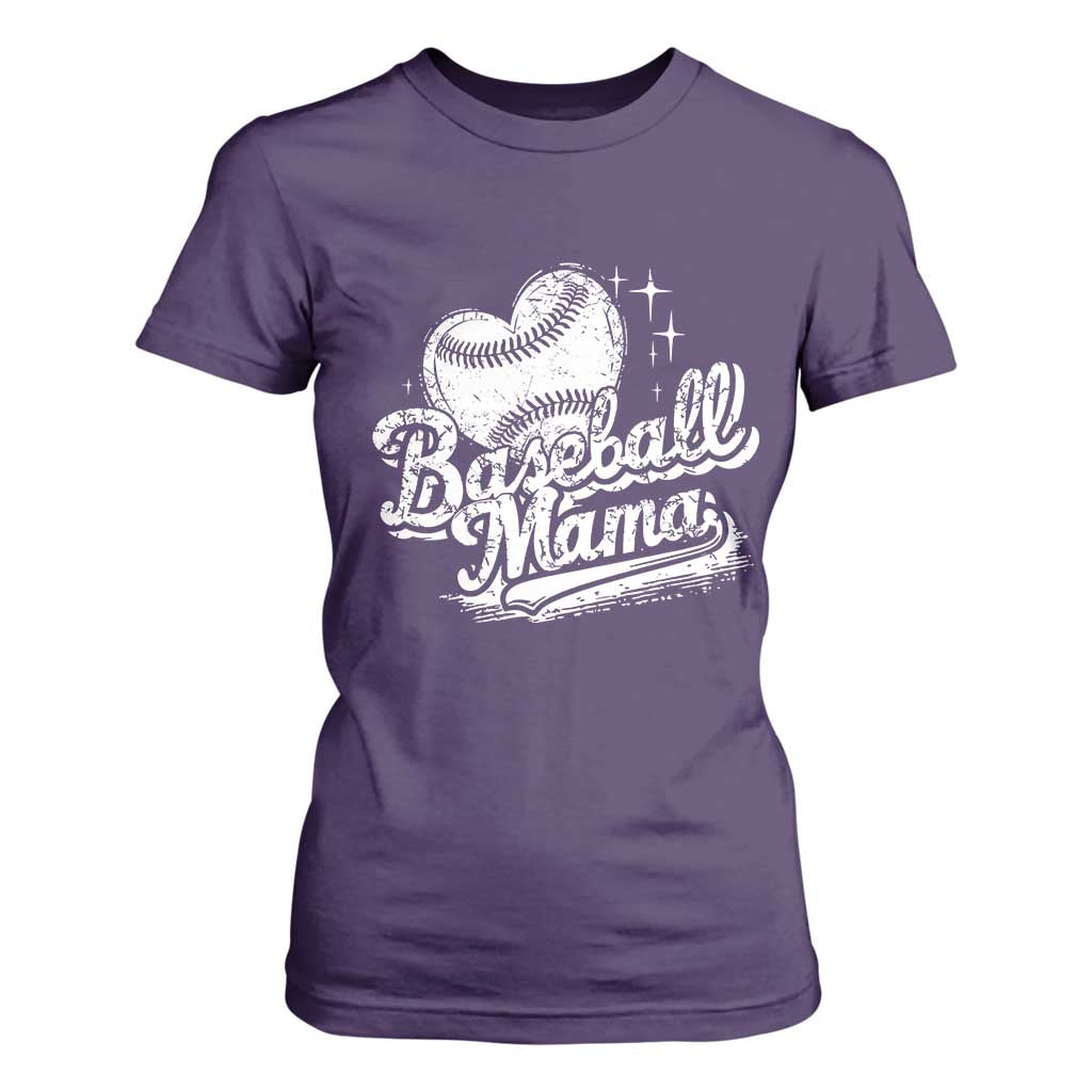 Baseball Mama T Shirt For Women Baseball Season Mom Raising Ballers TS10 Purple Print Your Wear