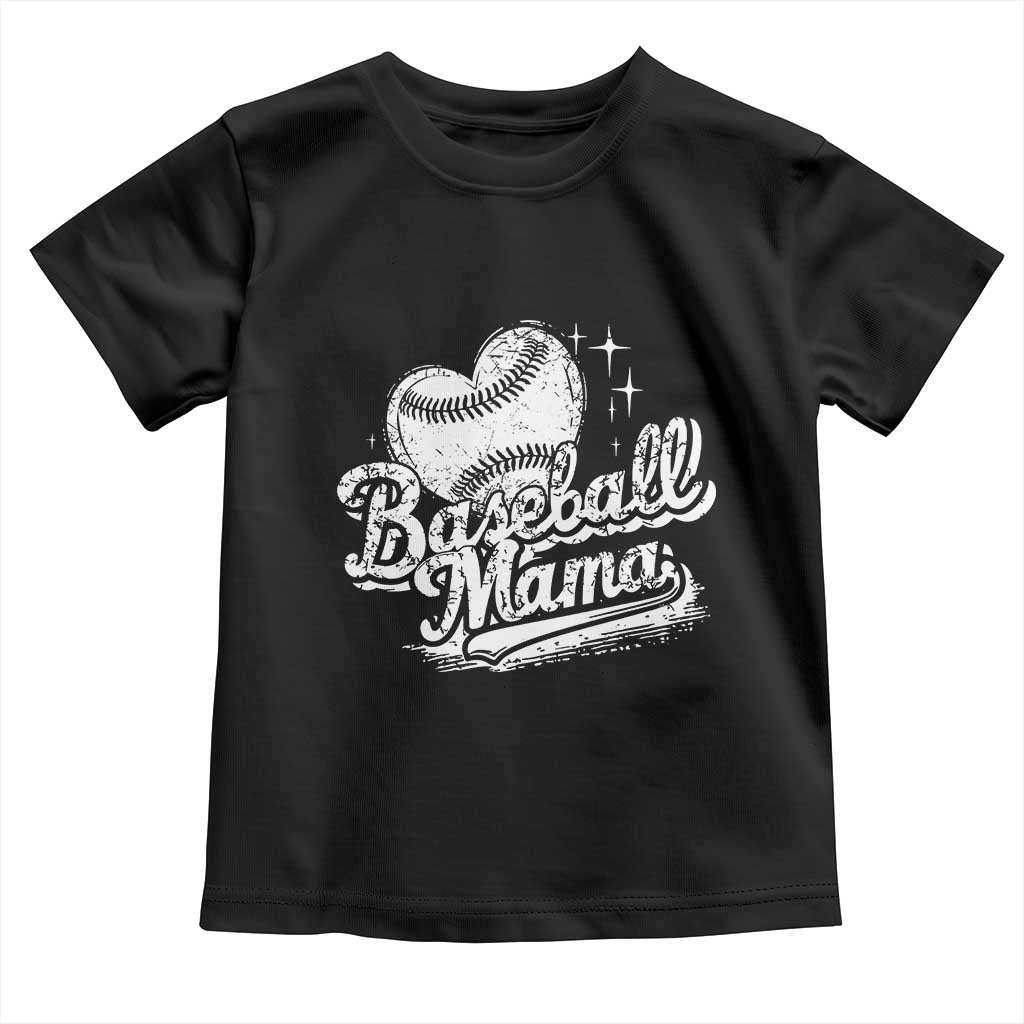 Baseball Mama Toddler T Shirt Baseball Season Mom Raising Ballers TS10 Black Print Your Wear