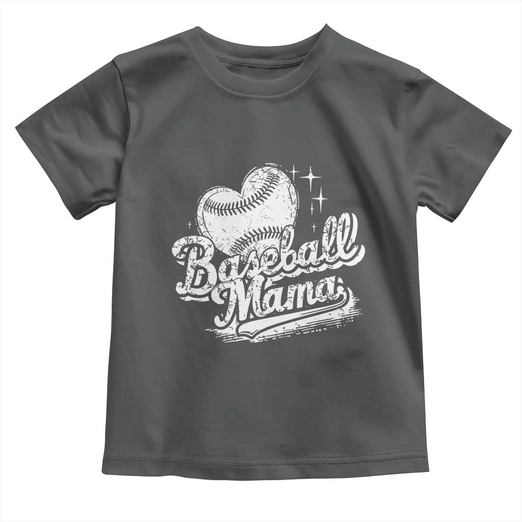 Baseball Mama Toddler T Shirt Baseball Season Mom Raising Ballers TS10 Dark Heather Print Your Wear