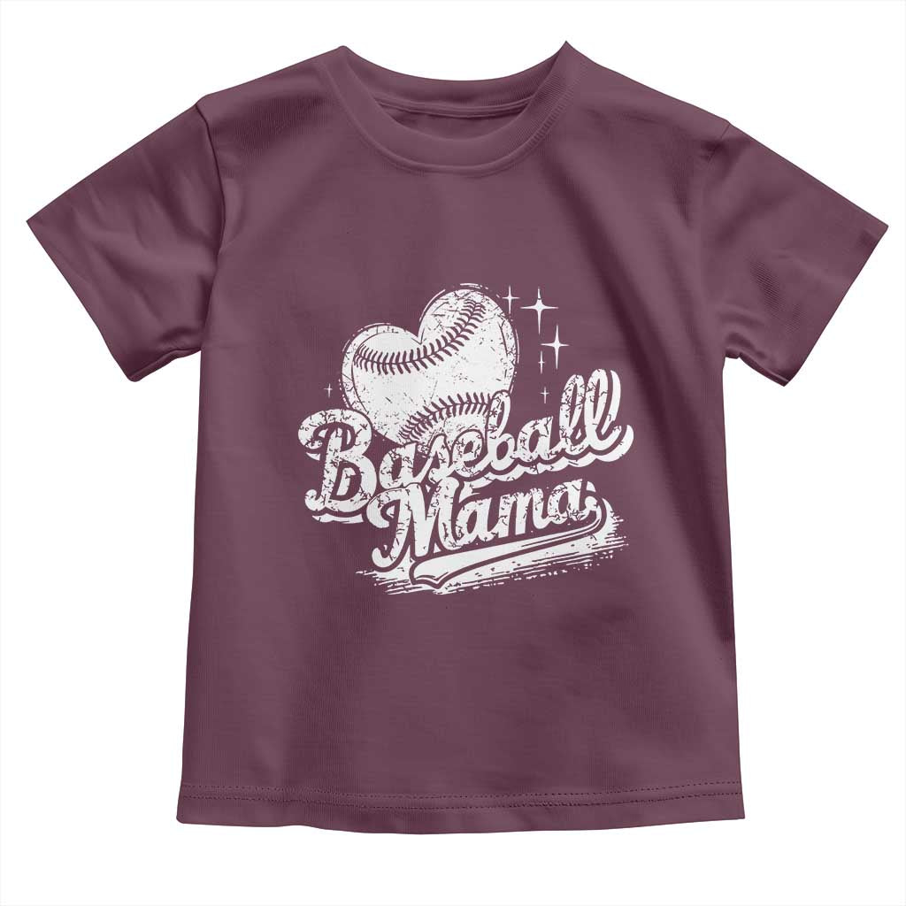 Baseball Mama Toddler T Shirt Baseball Season Mom Raising Ballers TS10 Maroon Print Your Wear