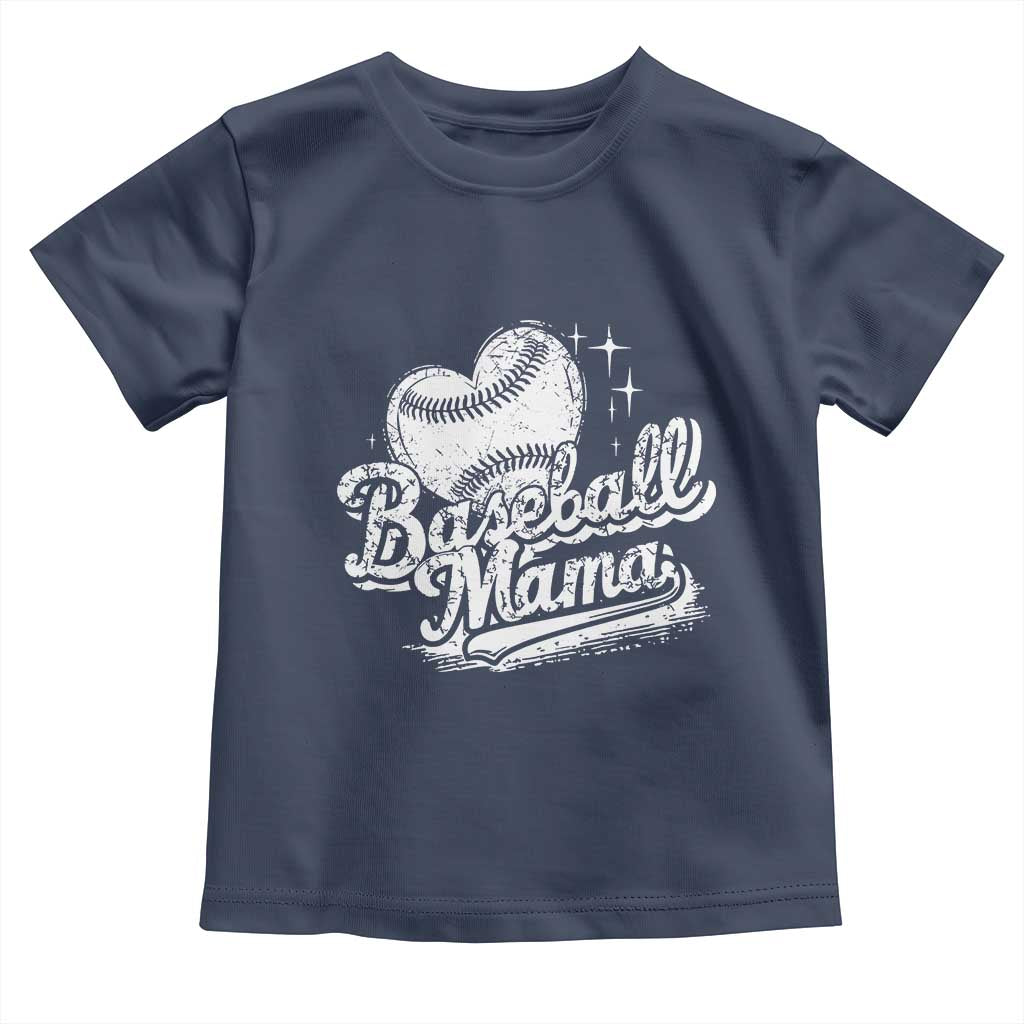 Baseball Mama Toddler T Shirt Baseball Season Mom Raising Ballers TS10 Navy Print Your Wear